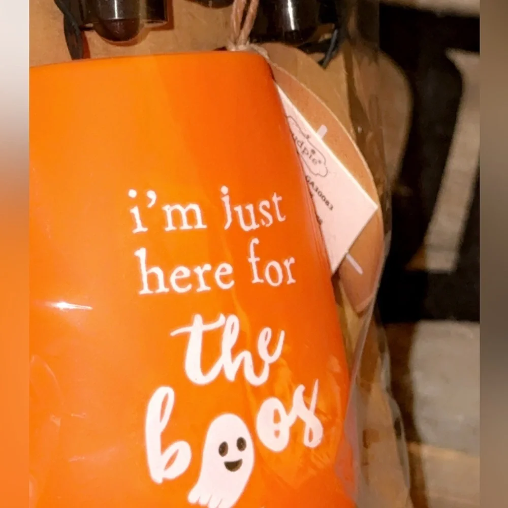 NWT MUD PIE Gifts Halloween Ghost Light-Up Necklace 🍷 Glass HERE FOR THE BOOS